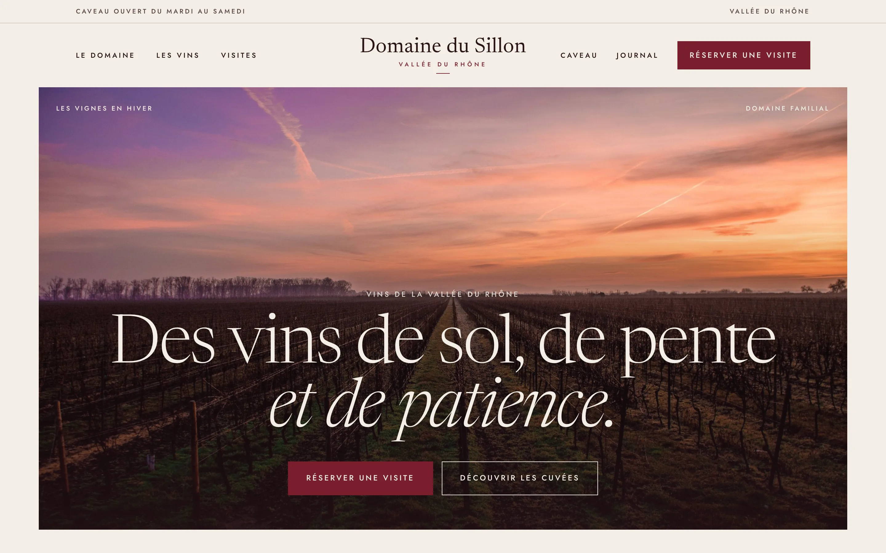 Refonte du site Domaine du Sillon