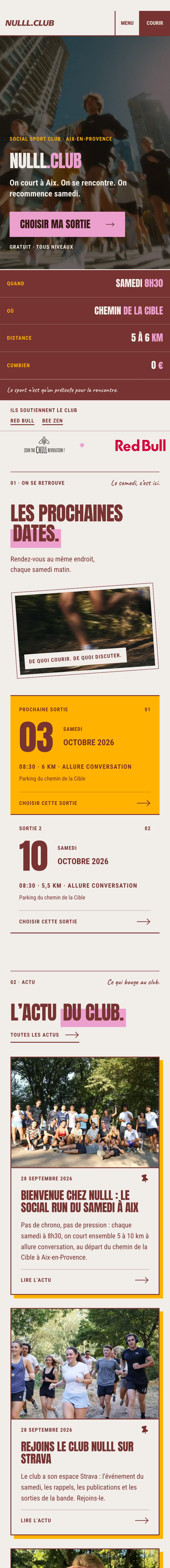 NULLL.CLUB, page complète sur mobile